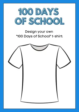 100 Days of School T-Shirt Worksheet