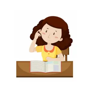 Daily routine - girl doing her homework