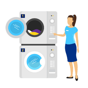 example of a daily routine - woman doing the laundry