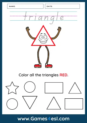 2D Shapes Worksheet -Triangle