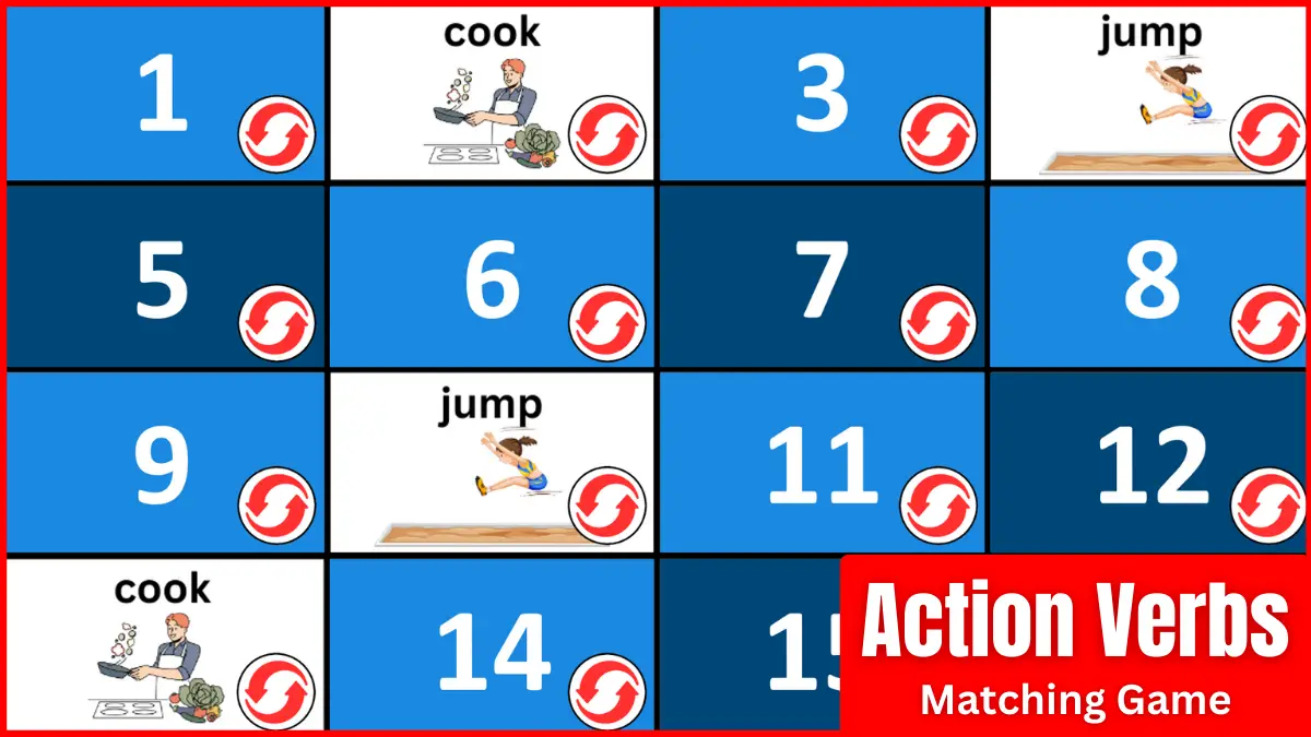 An Action Verbs Memory Game