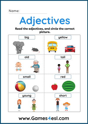 Adjectives Worksheet 1