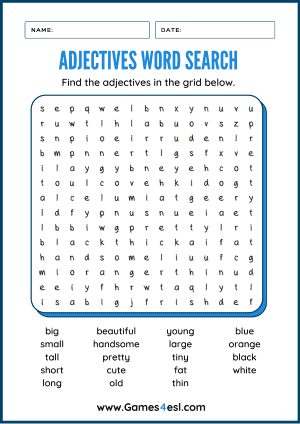 Adjectives Worksheet 4