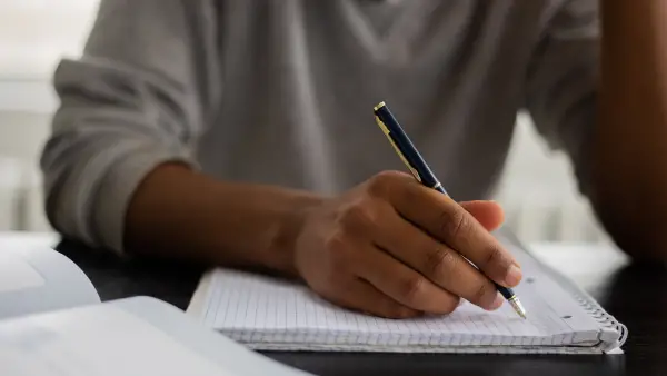 A picture of a man studying