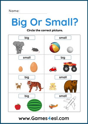 Big and Small Worksheets