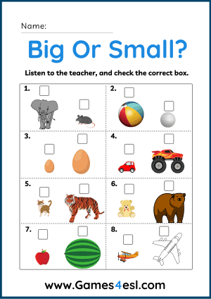 Big and Small Worksheet 3