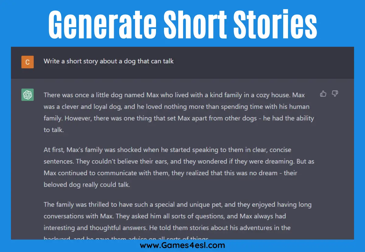 An example of a short story created with ChatGPT