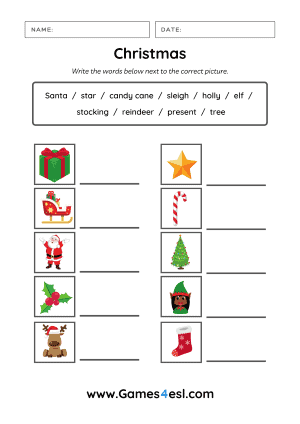 Christmas Worksheet For Kids
