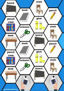 ESL Board Game - Classroom Objects
