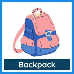Classroom Objects Vocabulary - Backpack