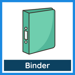 Classroom Objects Vocabulary - binder