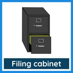 Classroom Objects Vocabulary - filing cabinet