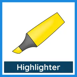 Classroom Objects Vocabulary - highlighter