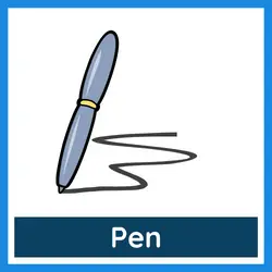 Classroom Objects Vocabulary - pen