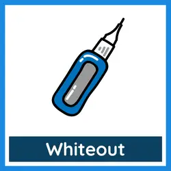 Classroom Objects Vocabulary - whiteout