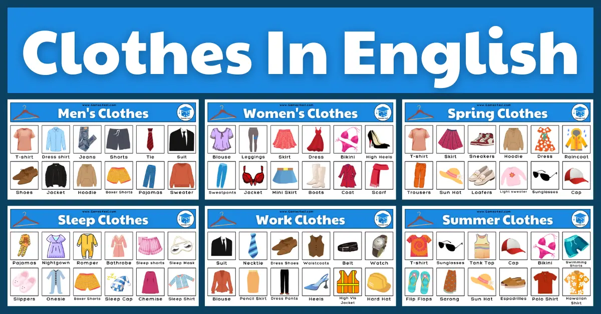 Extensive List Of Clothes: Names Of Clothes In English With Pictures ...