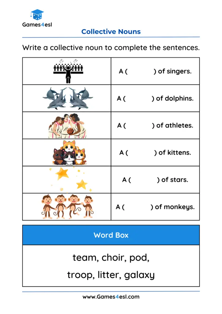 Collective Noun Worksheets 