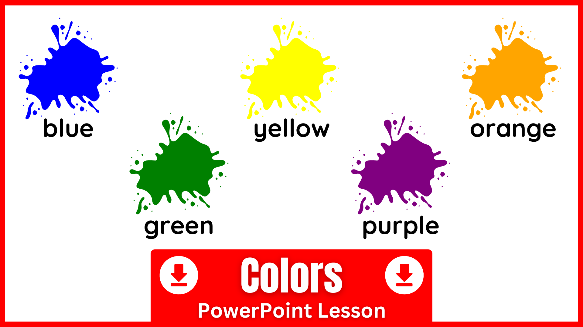 A PowerPoint for teaching colors in English.