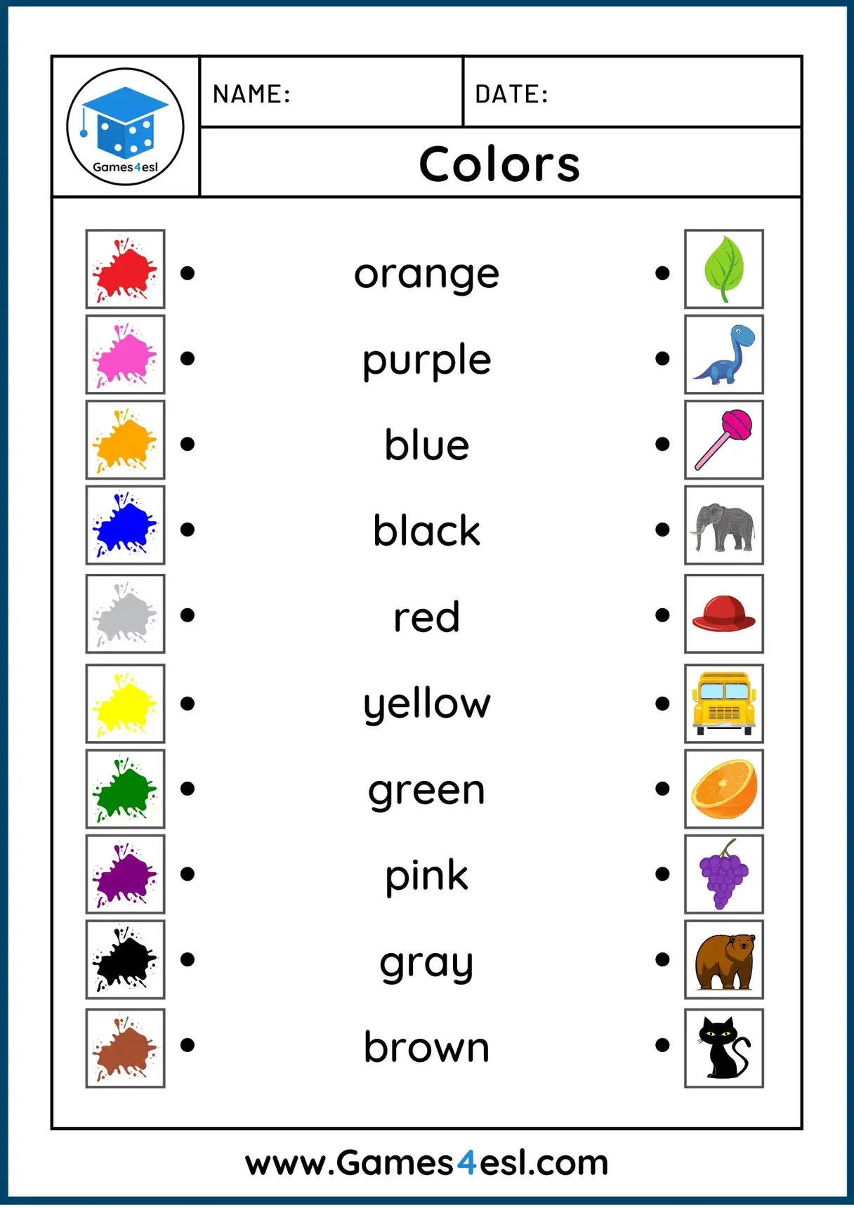 Colors Worksheets