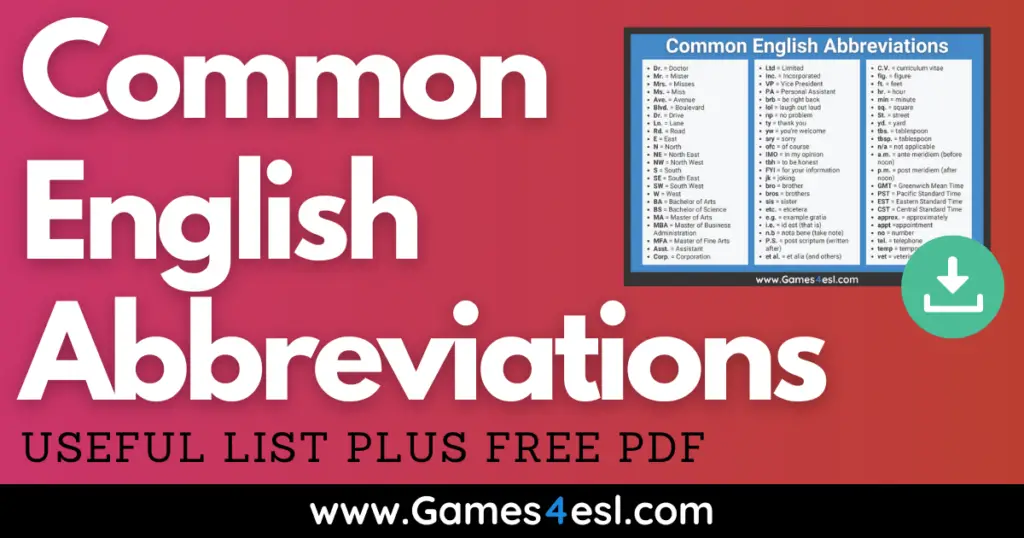 Common English Abbreviations