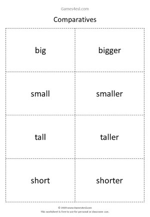 Comparative Adjective Cards