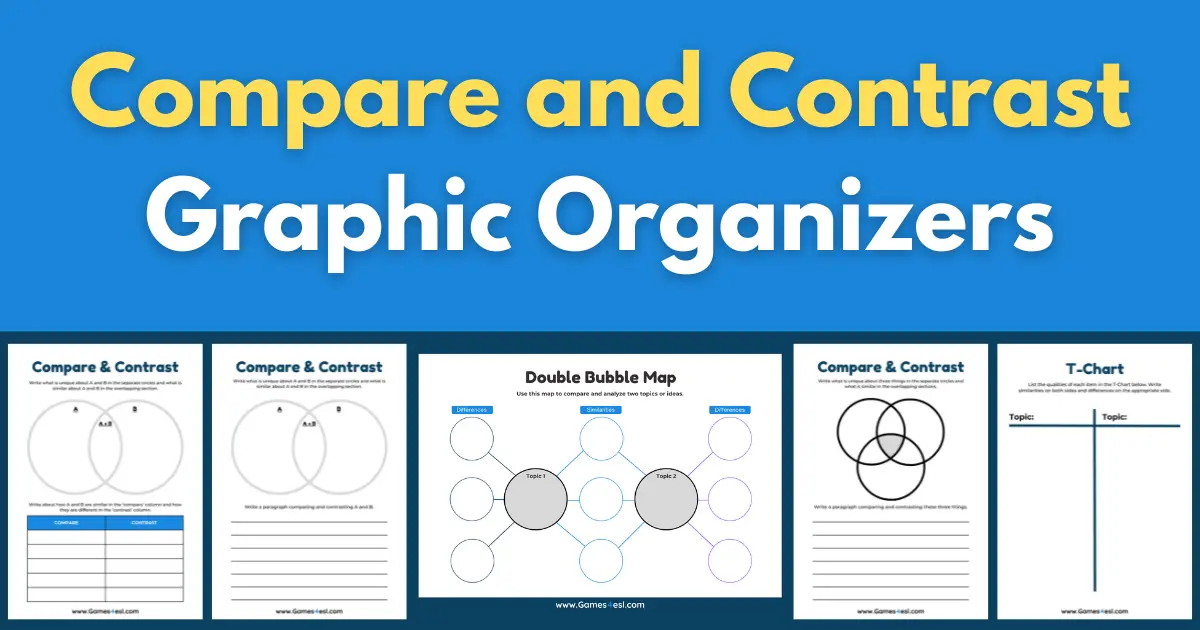 Compare And Contrast Graphic Organizers and Worksheets