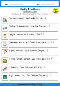 ESL Worksheet Daily Routines