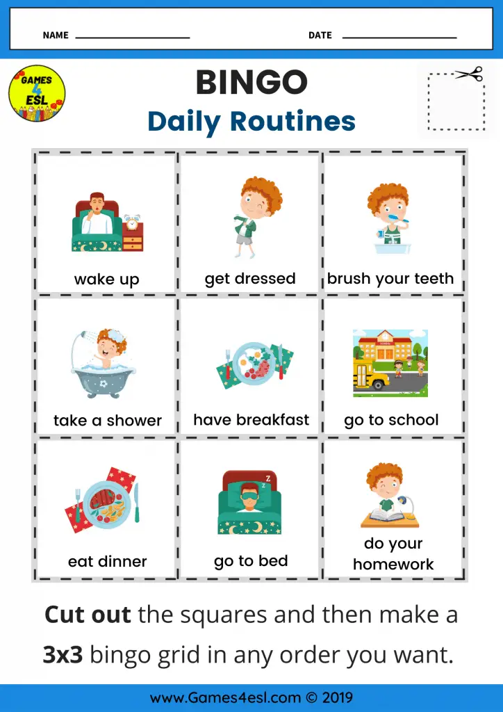 Daily Routine Worksheets