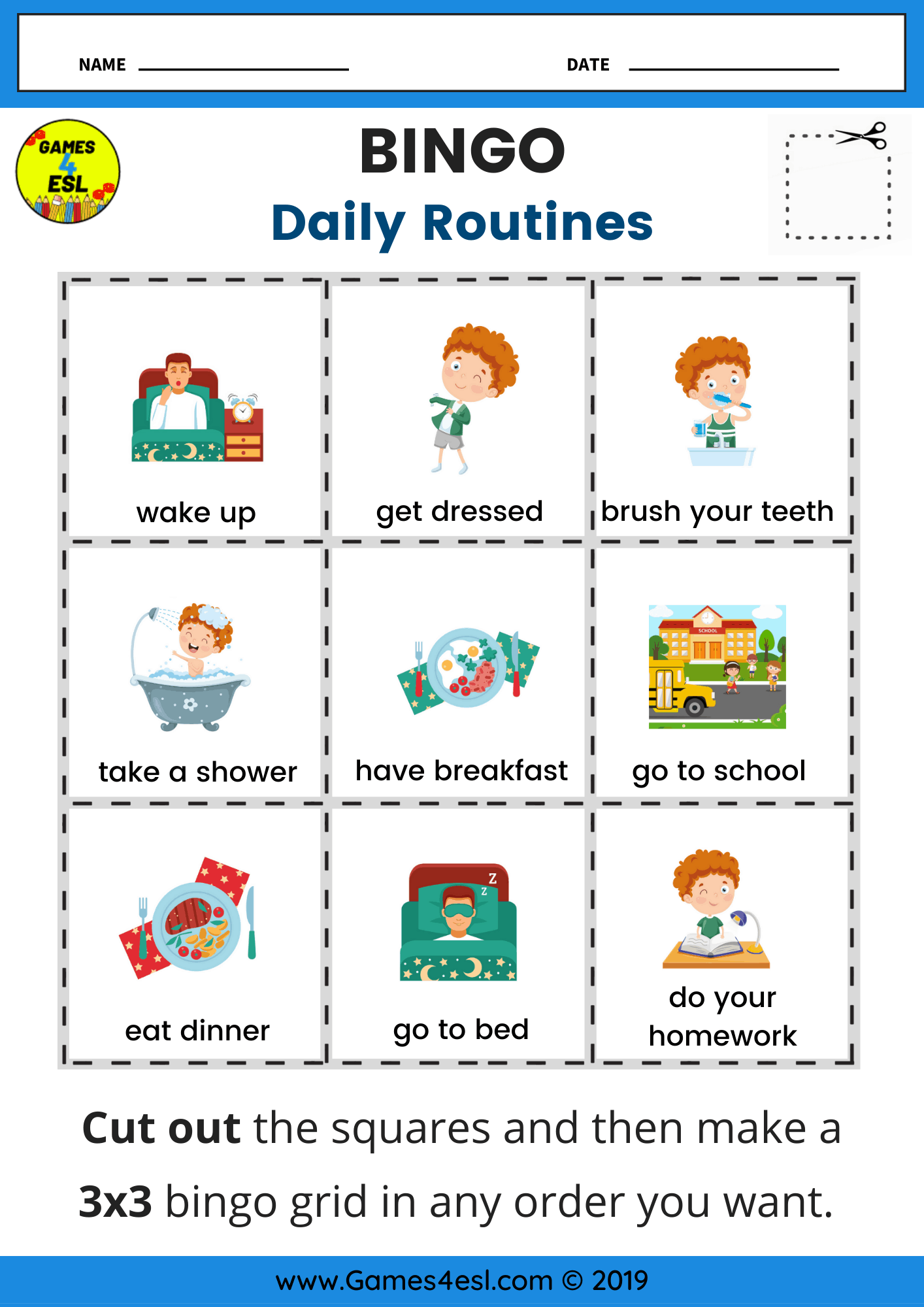 Daily Routine Worksheets