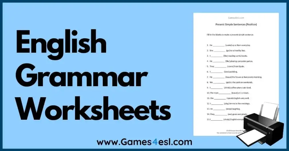 Free English Grammar Worksheets
