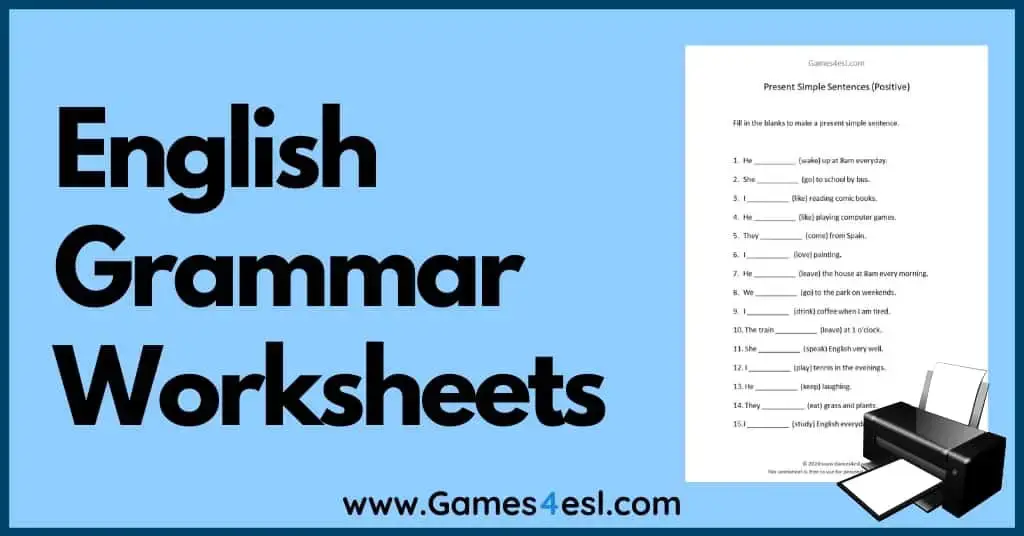 English Grammar Worksheets