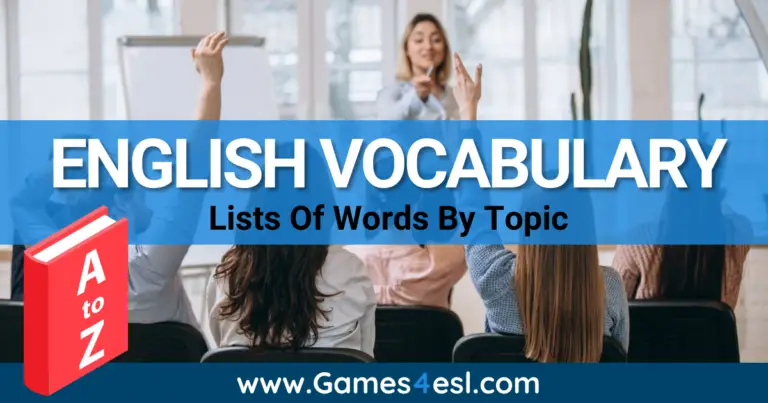 Learn English Vocabulary | English Word Lists By Topic