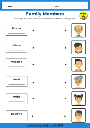 simple family trees worksheet