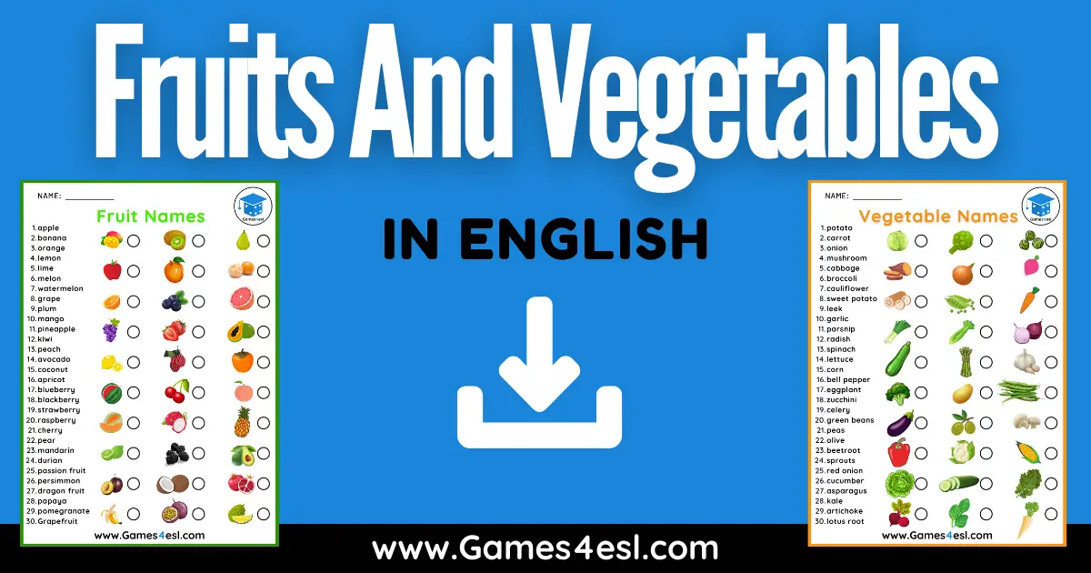 Fruits And Vegetables In English