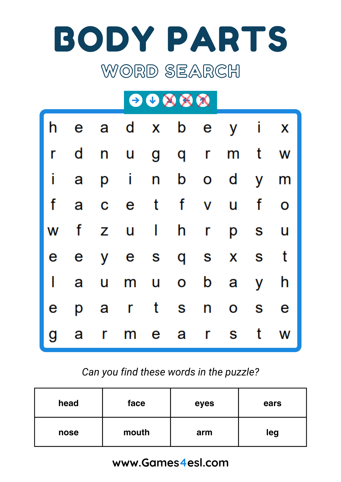 A Grade 1 word search worksheet