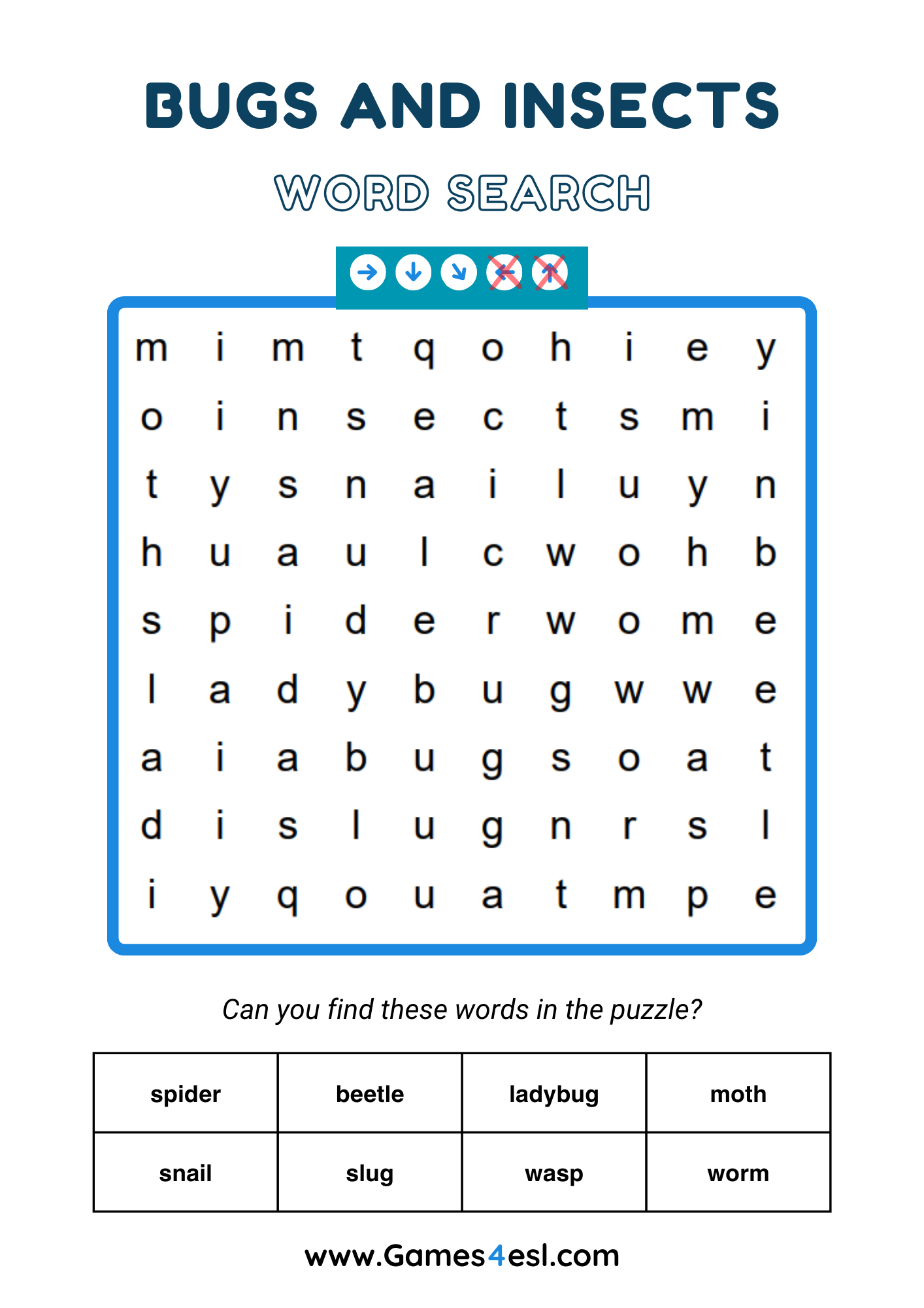 A Word Search For Grade 2 Students