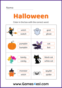 Fun Halloween Worksheets | Games4esl