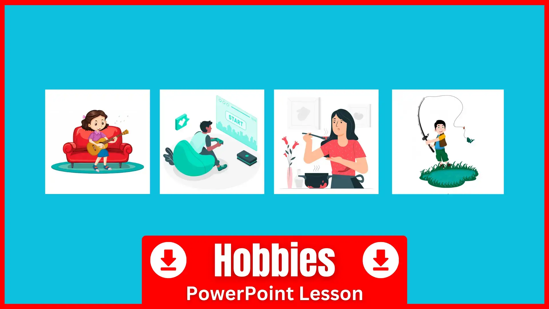 A PowerPoint for teaching hobbies in English.