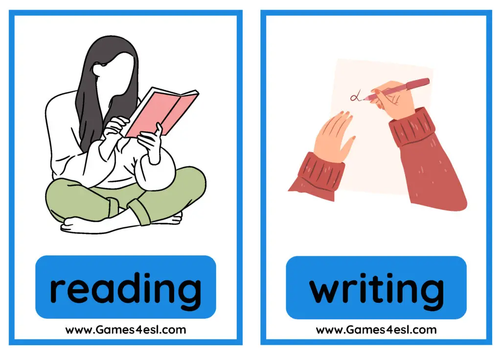 Hobby Flashcards - reading and writing