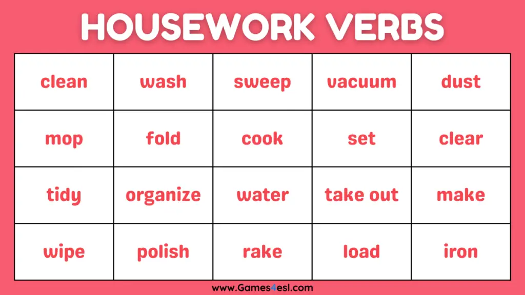 A List Of Verbs For Kids