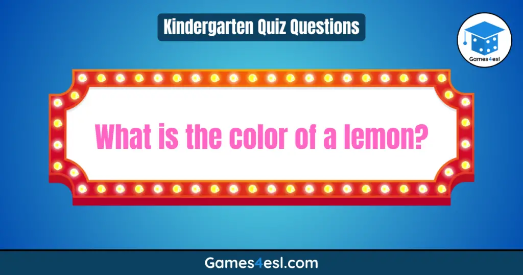 A quiz question for kindergarten students.