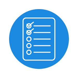 A blue lesson plan icon.