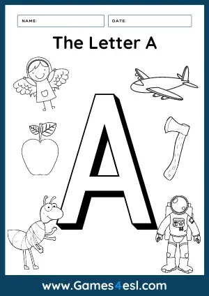 Letter A Coloring Worksheet