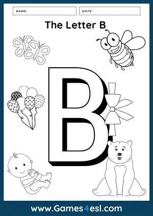 Letter B Coloring Worksheet