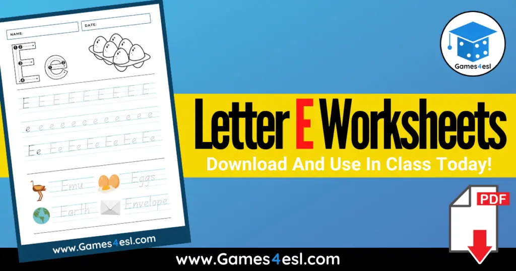Letter E Worksheets