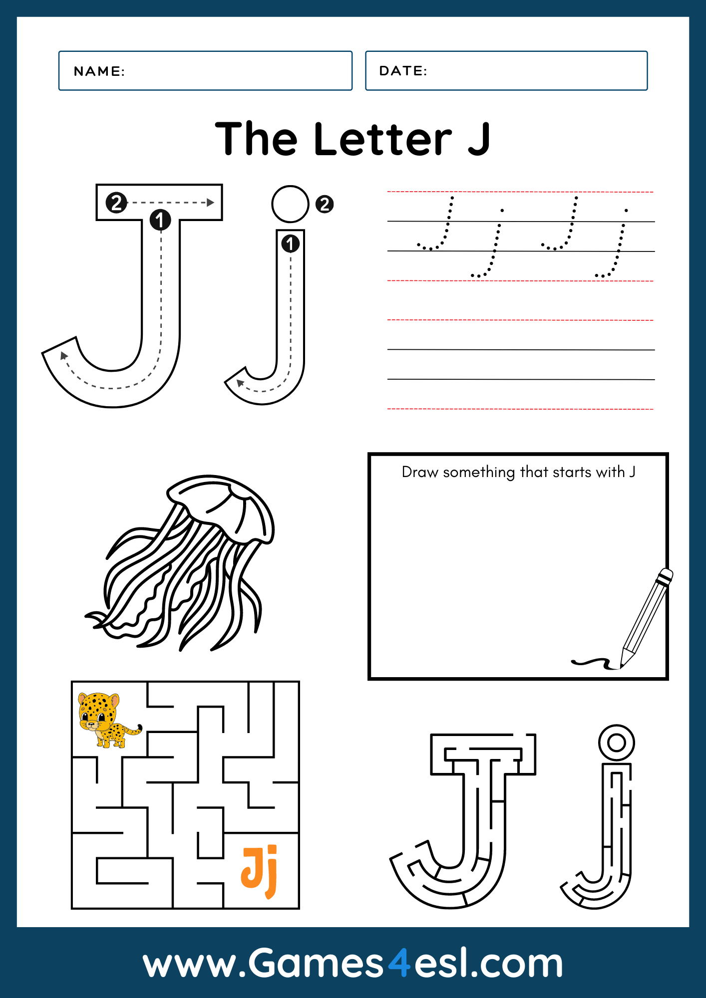 Letter J Worksheet