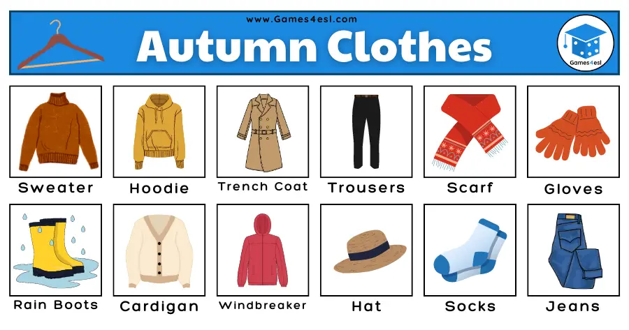 List Of Clothes - Autumn Clothes