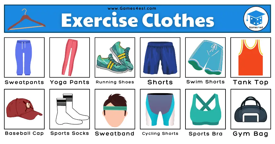 List Of Clothes - Exercise Clothes