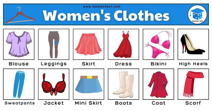 Extensive List Of Clothes: Names Of Clothes In English With Pictures ...