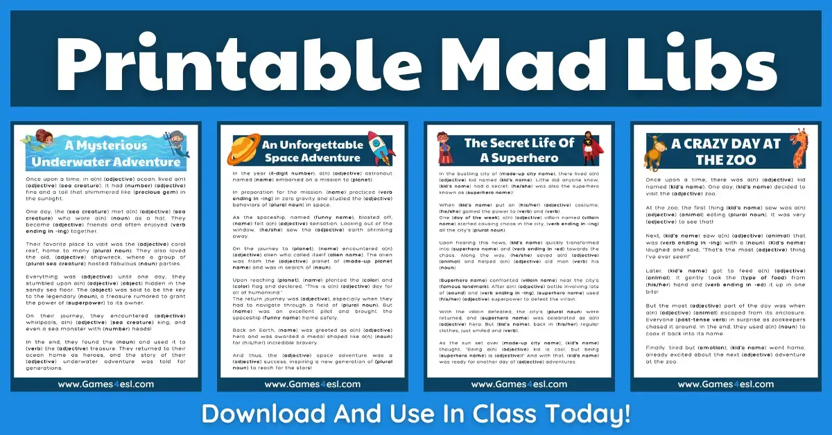 Mad Libs - Printable